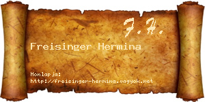 Freisinger Hermina névjegykártya